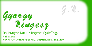 gyorgy mingesz business card